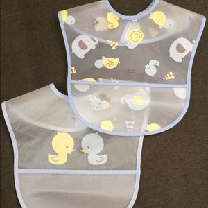 Joe Fresh Baby Blue Birds Plastic Bibs